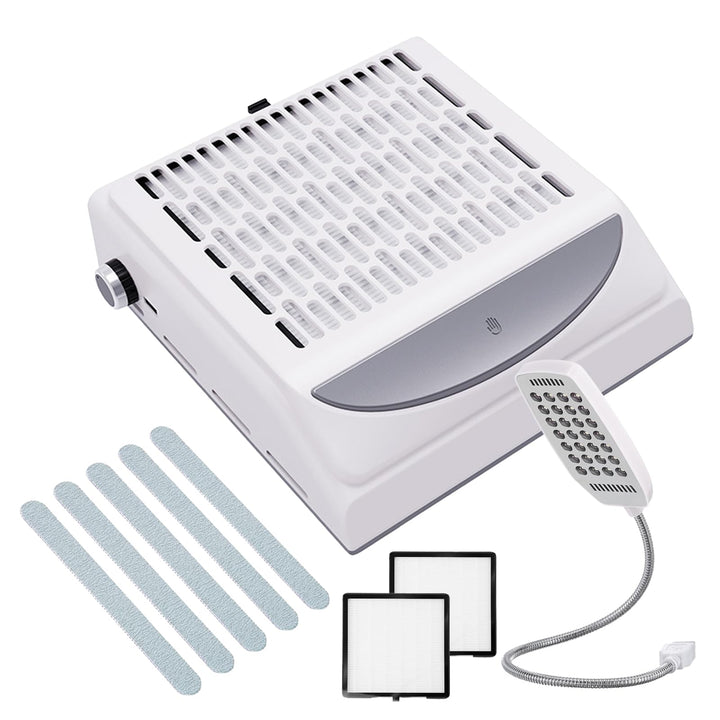 Staubabsaugung Für Nägel, 100W Nagelstaubsauger mit 2-in-1 Filter & LED Licht, drehbarer Saugkraftre