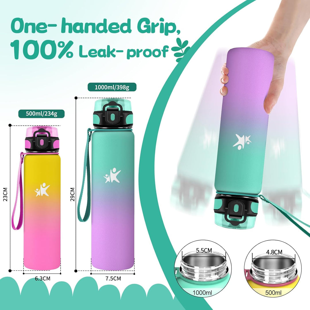 KollyKolla Trinkflasche 500ml, Thermoskanne Kalt&Warm, Trinkflasche Edelstahl BPA-Frei, Doppelwandis