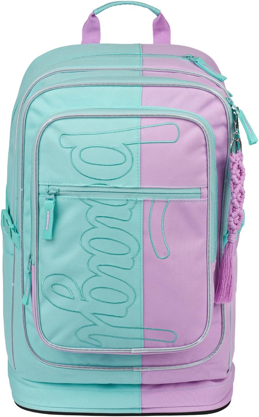 Baagl Schulrucksack Set Mädchen 3 Teilig - Schultasche ab 3. Klasse - Grundschule Ranzen mit Brustgu