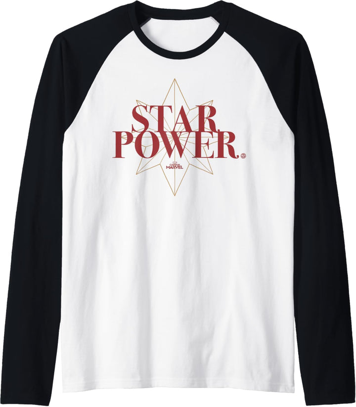 Captain Marvel Star Power Text Raglan