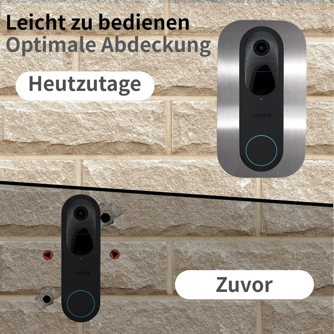 Edelstahl Blende für Reolink Video-Türklingel | Battery, 5MP, Ultra HD, 2K, 4MP, WiFi, PoE, Akku, Tü