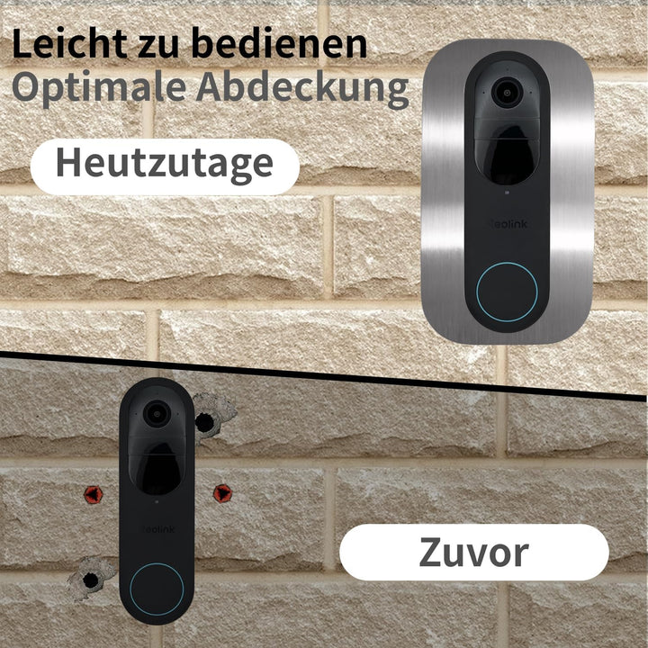 Edelstahl Blende für Reolink Video-Türklingel | Battery, 5MP, Ultra HD, 2K, 4MP, WiFi, PoE, Akku, Tü
