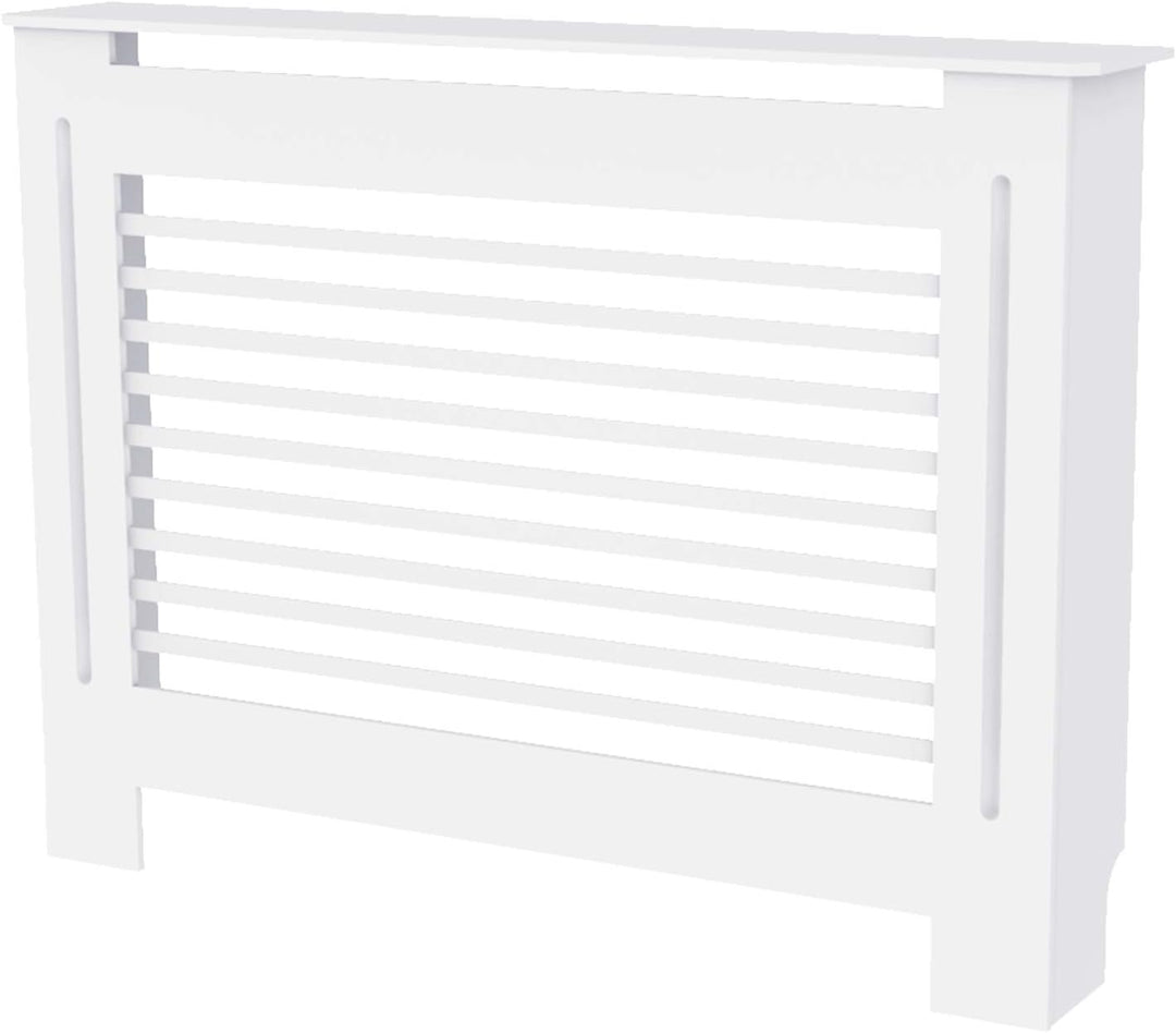 FATIVO Heizkörperverkleidung Hohe Heizkörperabdeckung Horizontal Holz 101×111×19 cm Weiss aus MDF la