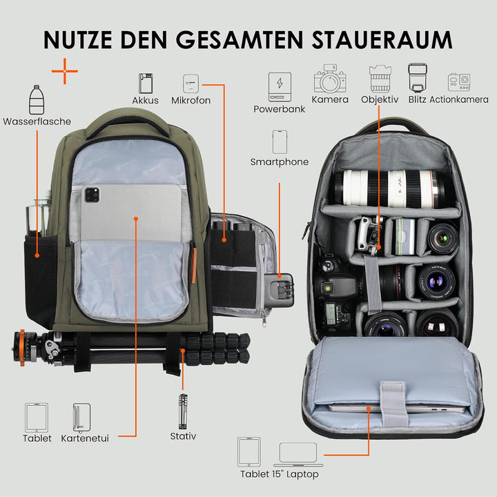 TARION Kamerarucksack Spiegelreflex Fotorucksack Wasserdicht Leicht und Kompakt Klein DSLR Rucksack