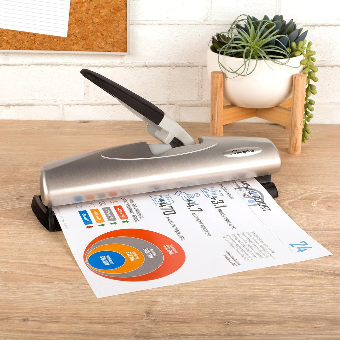 Swingline Desktop-Locher, 2-7 Löcher verstellbar, 20 Blatt Kapazität, leichter Touch, geringer Aufwa