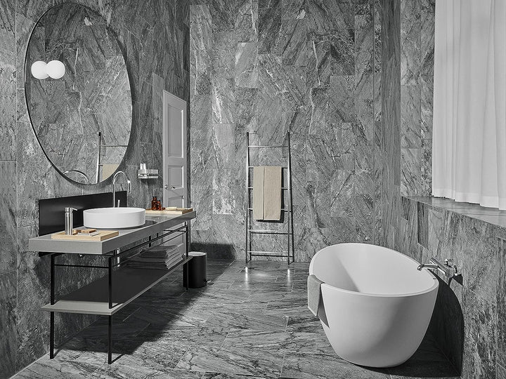 blomus -NEXIO- WC-Bürste aus mattiertem Edelstahl, Toilettenbürste freistehend, modernes Badaccessoi