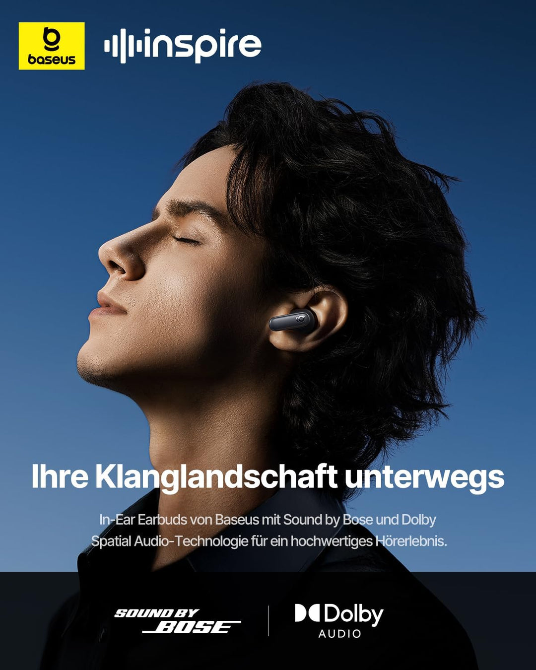 Baseus Inspire XP1 In-Ear Kopfhörer Bluetooth, Sound by Bose, Earbuds mit -50 dB Adaptive Geräuschun