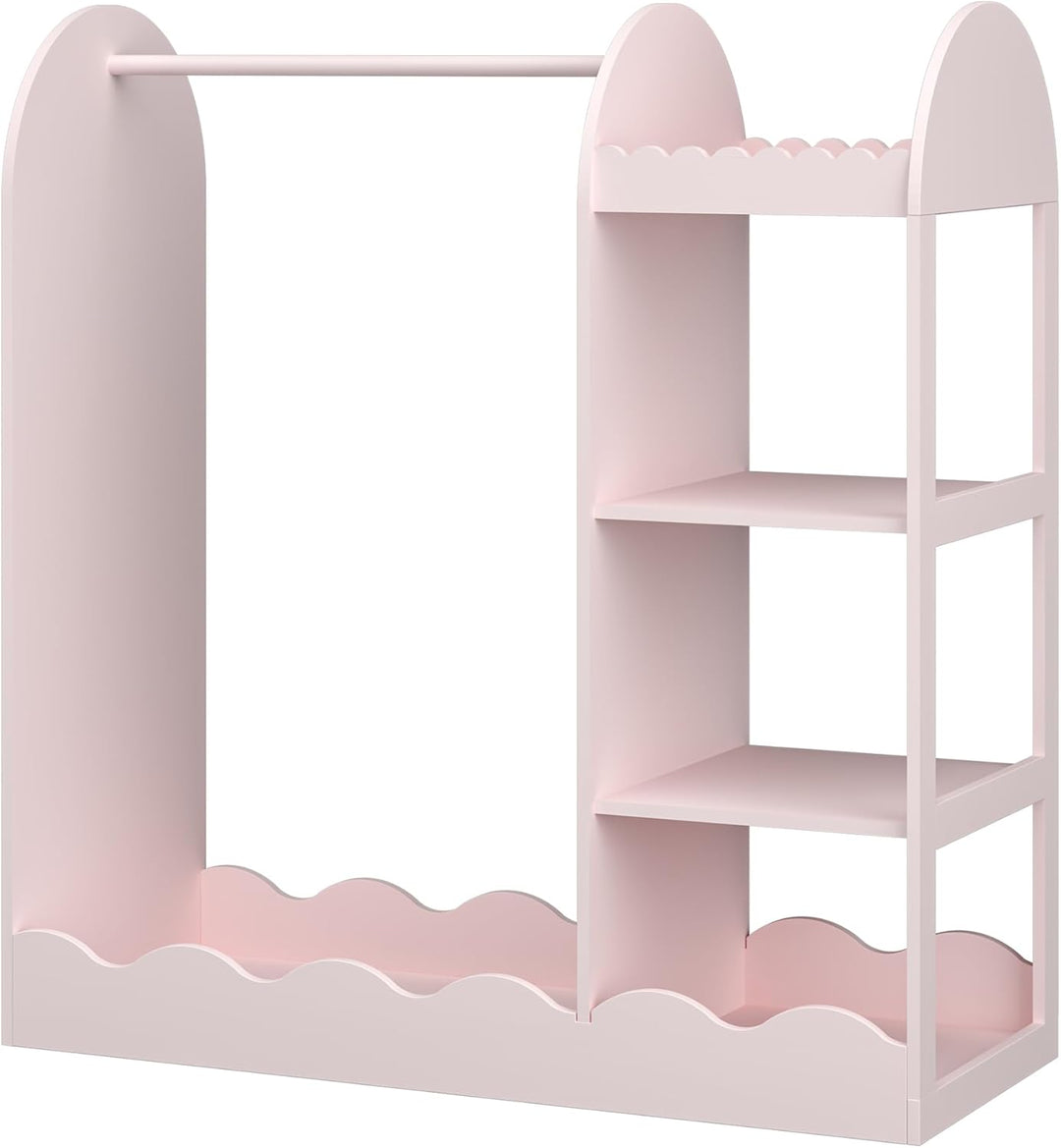 [en.casa] Kindergarderobe stehend Vestnes Kinder Kleiderschrank mit Spiegel und Kleiderstange 100 x