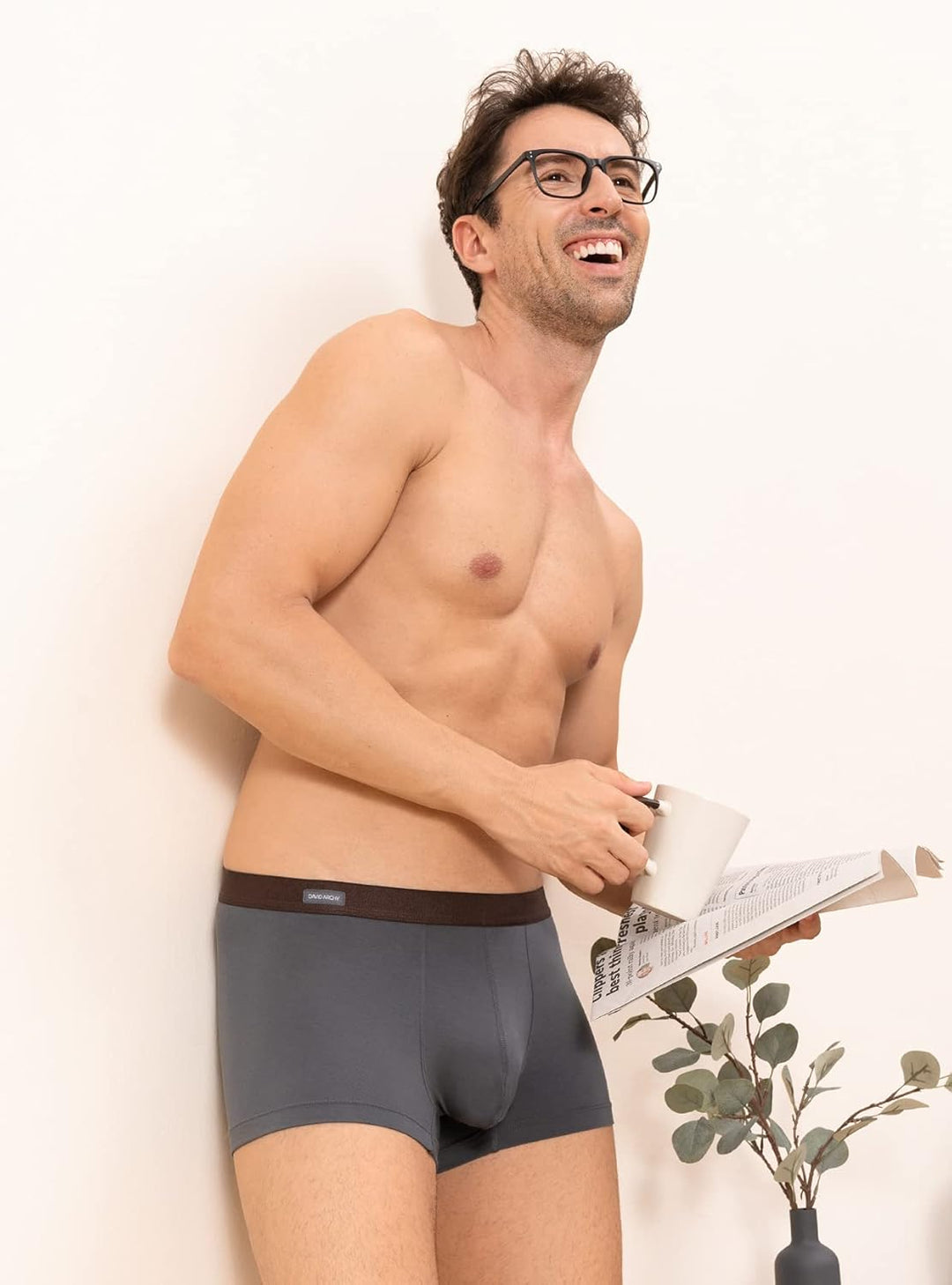 DAVID ARCHY Herren Boxershorts Mehrfachpack, Stretcken Klassischer Retroshorts, Unterhosen Männer, B