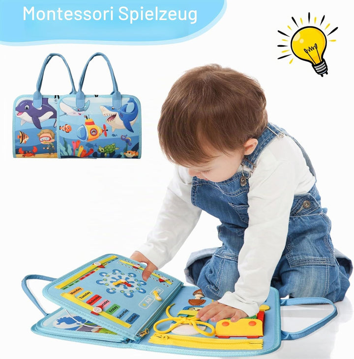 Busy Board ab 1 Jahr, 5-Schichten Montessori Activity Board für Baby ab 1 2 3 4 Jahre mit Sensorisch