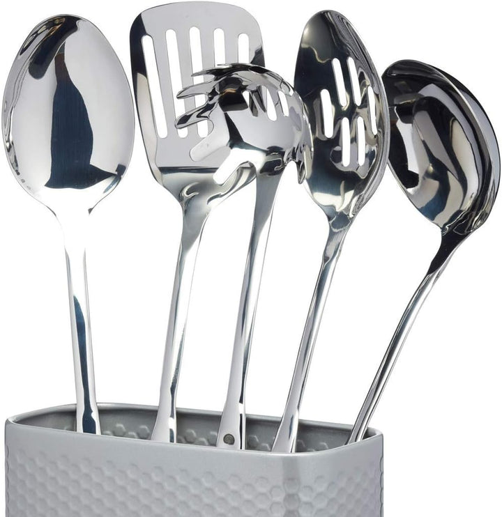 KitchenCraft Lovello Utensilienhalter mit geometrischem Sechseck-Muster, strukturiert, 20 x 10 x 18