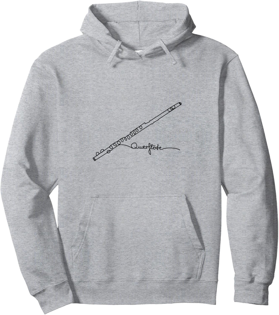 Querflöte One-Line Musiker Design Blas-Orchester Flötisten Pullover Hoodie