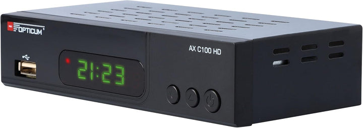 RED OPTICUM AX C100 HD Kabelreceiver I Digitaler Kabel-Receiver HD mit LED-Display - EPG - HDMI - US