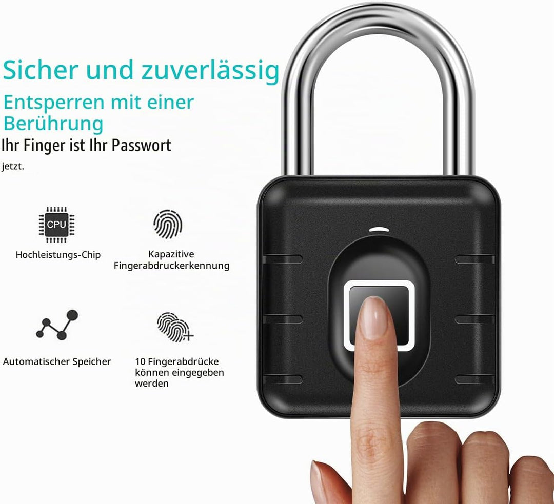Fingerabdruck-Vorhängeschloss, AICase Bluetooth-Schloss, APP-Fernentriegelung, schlüsselloses biomet