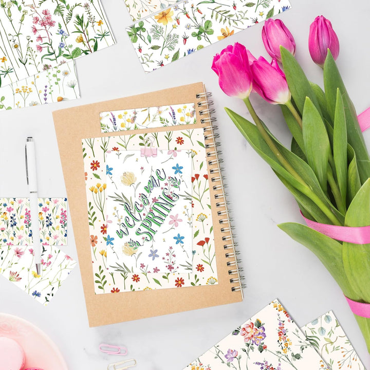 CC HOME 24 Blatt Florales Muster Scrapbook Papier, 12 Designs Doppelseitige Dekorpapier, 12x12Inch C