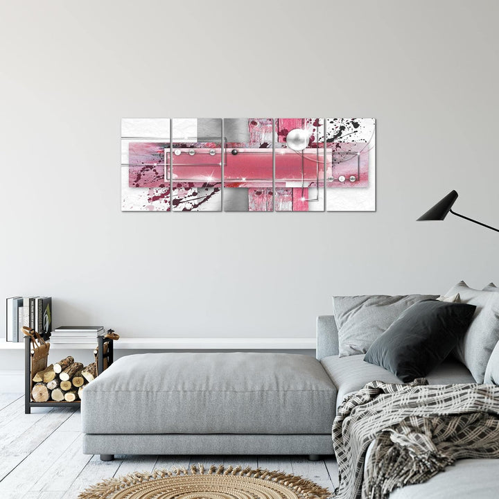 Runa Art Bild Abstrakt Wandbilder auf Vlies Leinwand 5 Teilig Wanddekoration Wohnzimmer Schlafzimmer