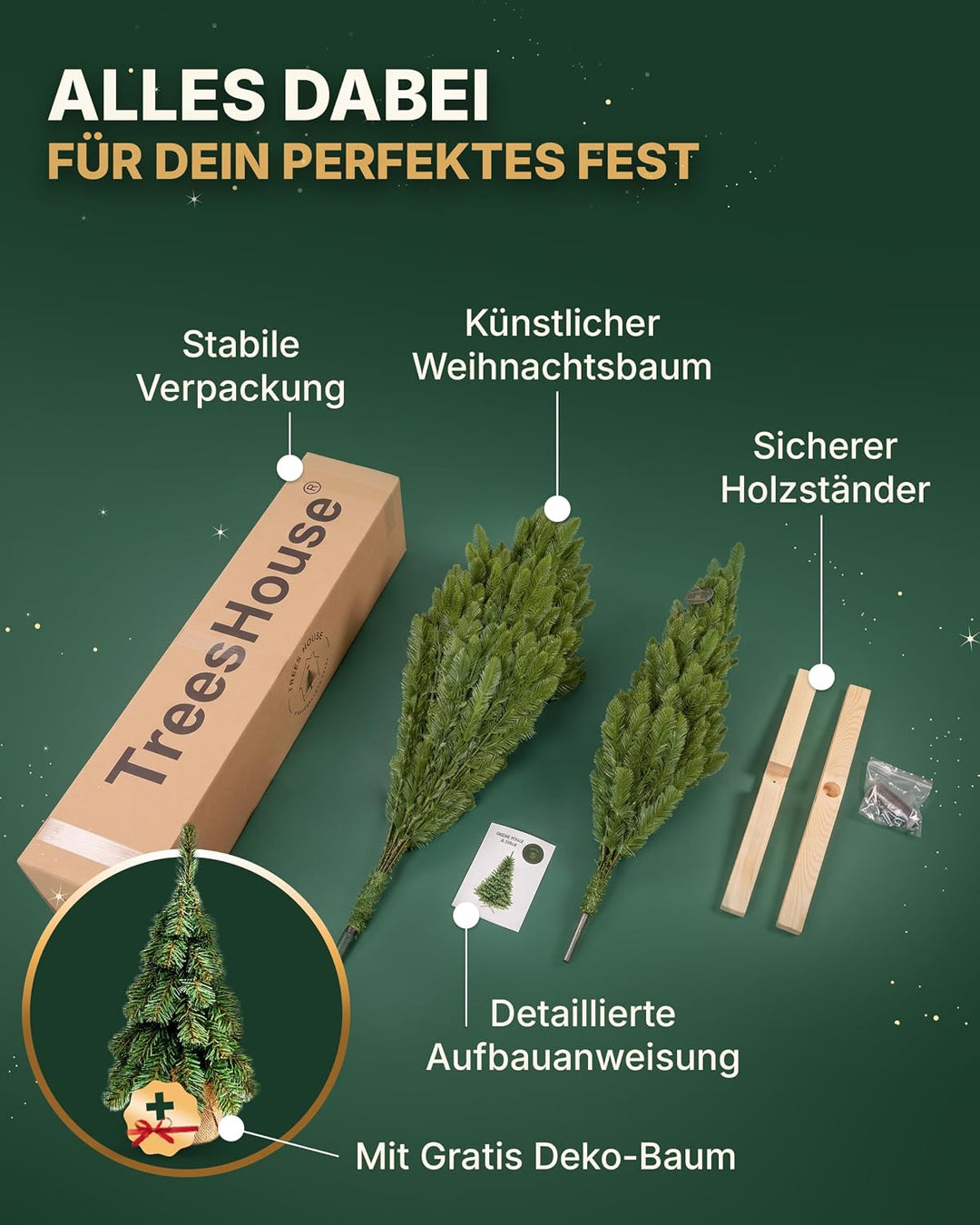 Premium Künstlicher Weihnachtsbaum 180 cm Scandinavian Spruce [100% Spritzguss] Tannenbaum Künstlich