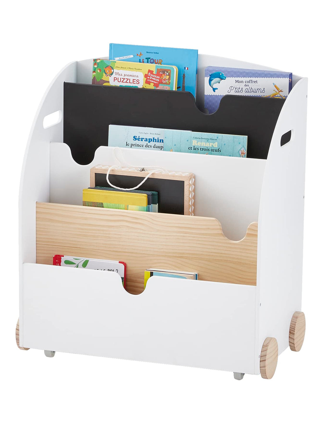 Vertbaudet VERTBAUDETBücherregal mit Rollen,School weissONE Size, Weiss