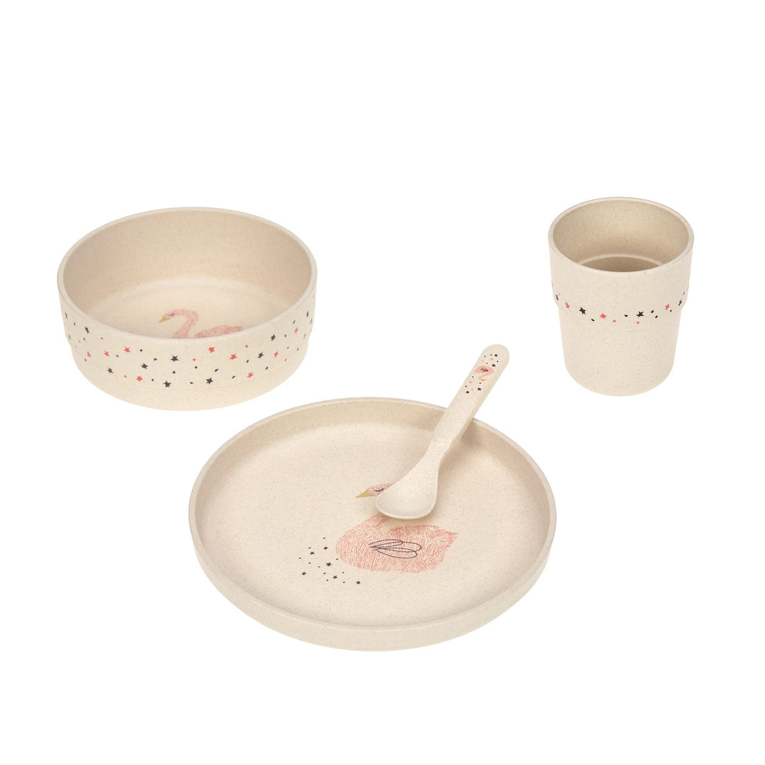 LÄSSIG Kindergeschirr Set (Teller, Becher, Schälchen, Löffel) ohne , BPA-frei, für Spülmaschine und