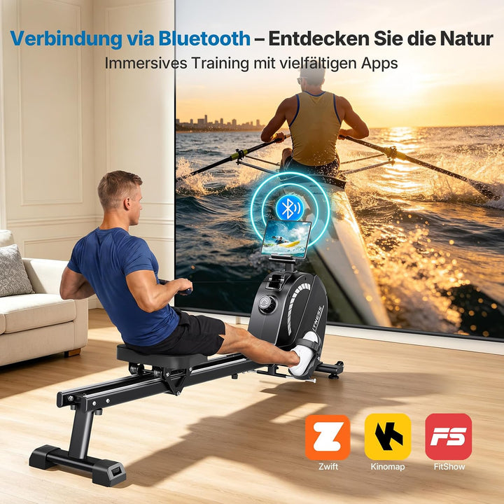 Dripex Magnetisches Rudergerät für Zuhause mit 16 Widerstandsstufen, Rudergerät für Zuhause mit LCD-