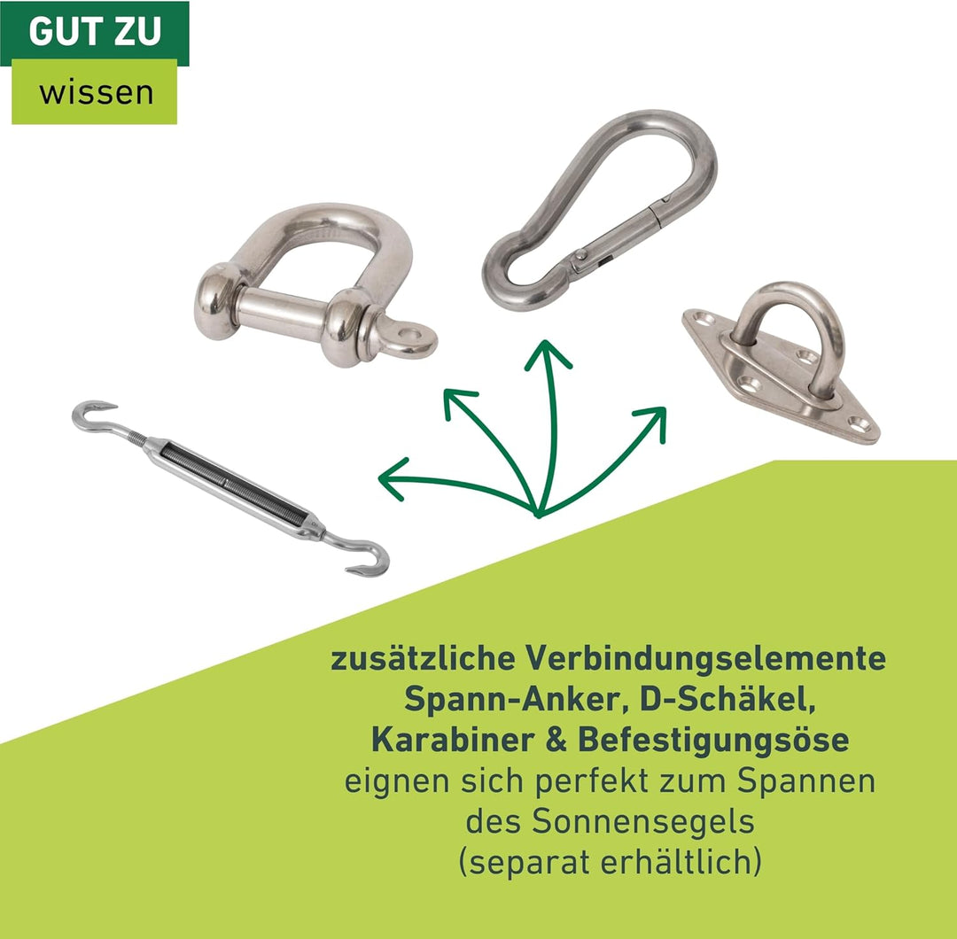 Windhager Ösenschraube zur Befestigung von Sonnensegeln, Augenschraube, Ringschraube, Augbolzen, Sch