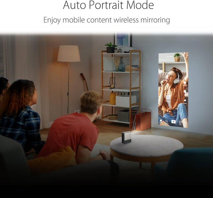 ASUS ZenBeam E2 Mini-LED Projektor (Beamer, Auto-Portrait-Modus, 300 LED-Lumen, WVGA, kabellose Proj