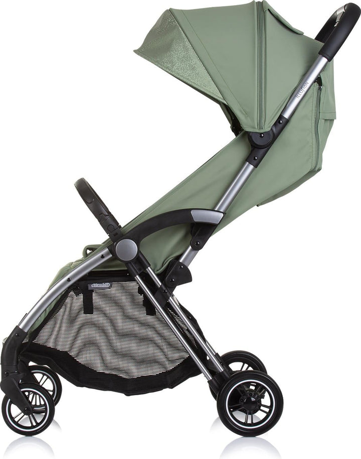 Chipolino Kinderwagen Illusion klappbar, verstellbare Fussstütze, Federung, Korb grün, grün