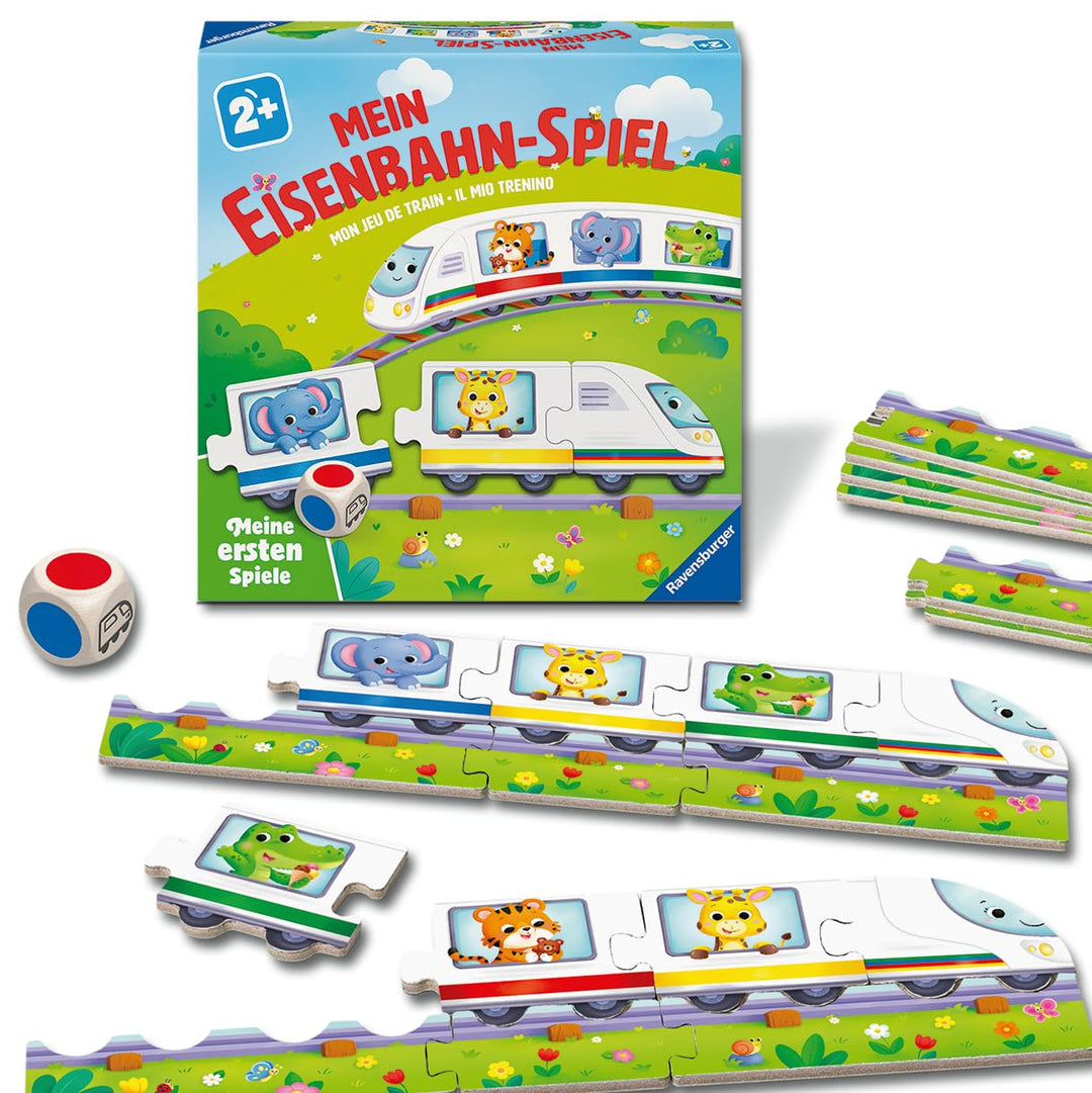 Ravensburger 12010010 Mein Eisenbahn-Spiel – Meine ersten Spiele: Kinderspiele zum Farben Lernen, Sp