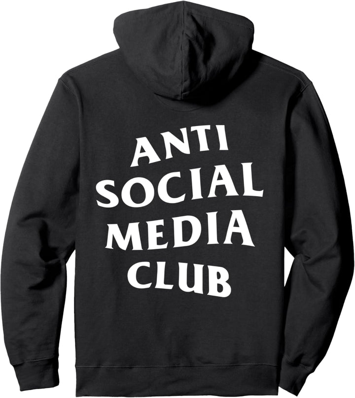 Anti Social Media Club White Logo (vorne + hinten) Pullover Hoodie