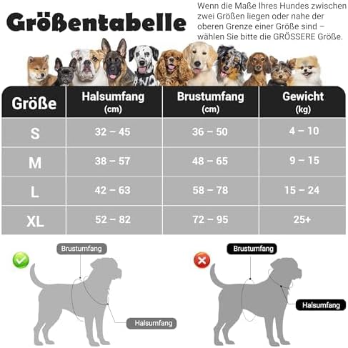 Funfox Hundegeschirr Mittelgrosse Hunde [M] - Verstellbares Anti-Zug Brustgeschirr mit Griff & Refle