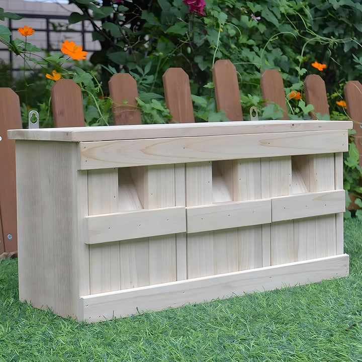 Melko Nistkasten Vogelhaus mit 3 Nistkammern & Nistkästen für Vögel Spatzenhaus Kolonienbrüter Spatz