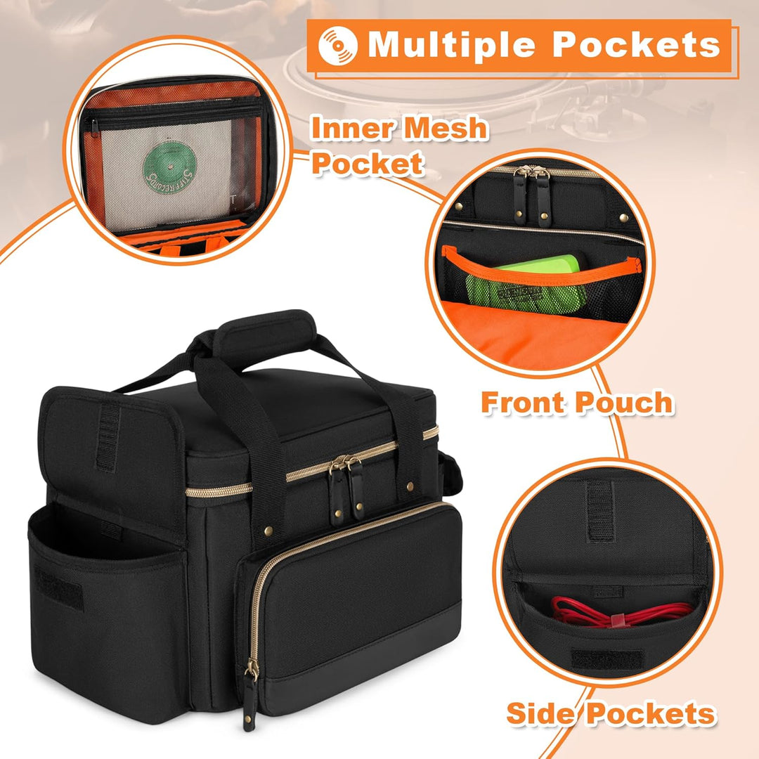 Damero 7-Zoll-Tasche für Schallplatten, Schallplatten Aufbewahrung Koffer für über 80 LP-Schallplatt