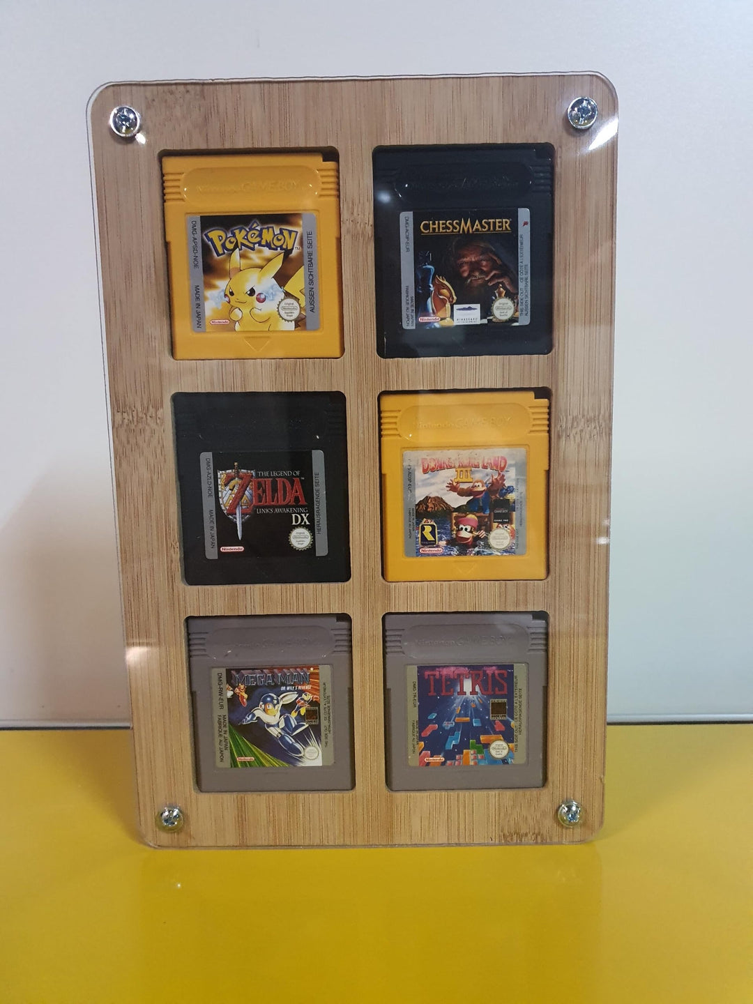 LiftWood Sammelrahmen Aufsteller für sechs Nintendo Gameboy Spiel Halter Display Setzkasten