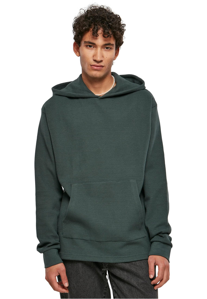 Urban Classics Herren Oversized Waffle Hoody M Bottlegreen, M Bottlegreen
