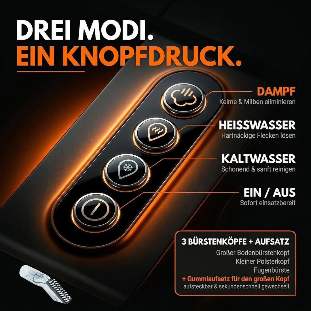 Sommertal HYDRO 9000 MAX Waschsauger | 1.000W, 20 kPa | Teppichreiniger & Polsterreiniger mit integr