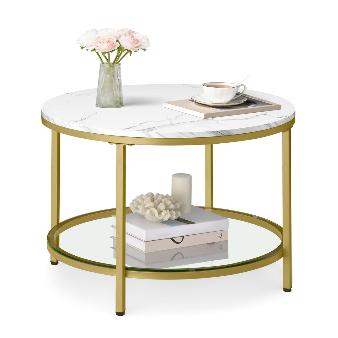VASAGLE Couchtisch, Wohnzimmertisch, Sofatisch, für Wohnzimmer, mit Glasplatte, viel Stauraum, einfa