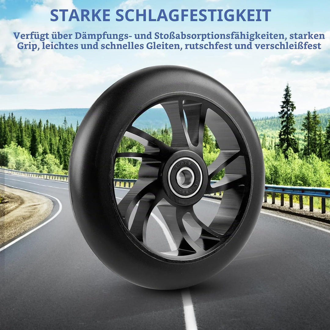 Stunt Scooter Rollen 120 mm, 2 Stück Ersatzräder Mit ABEC 9 Lager, Aluminium Speichenkern für Extrem