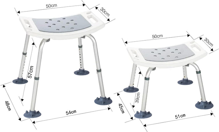 Adjustable Bath Chair,Höhenverstellbar Duschhocker, Anti-Rutsch Badsitz Duschhilfe Duschsitz,150KG K
