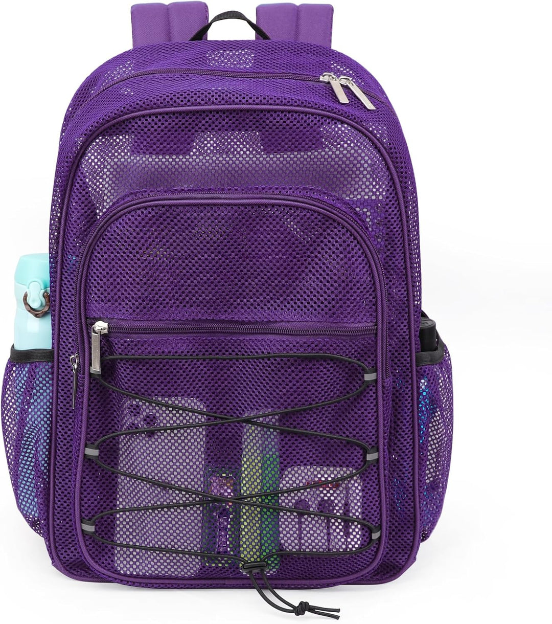 TINYAT Netz-Rucksack für Damen und Herren, strapazierfähig, durchsichtig, transparent, für Strand, R