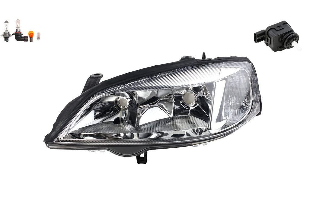 Johns, Scheinwerfer passend für Opel Astra G 98-05 Links + Leuchtmittel mit Stellmotor