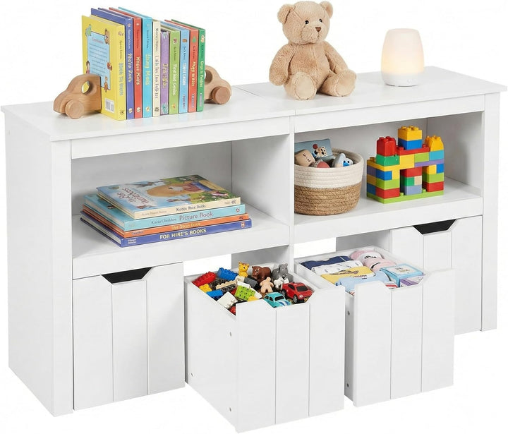 Kinderregal Spielzeugregal mit Boxen,Kinderzimmer Regal Kinder Bücherregal mit Kinderkommode,Spielze