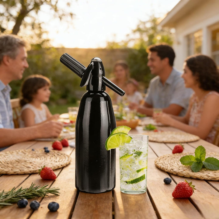 Vintage Design Soda Siphon 1L - Erstellen Sie in Sekunden Sprudelwasser für Cocktails &amp; Gesunde Getr