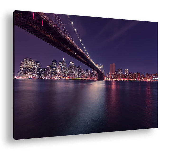 deyoli Brooklyn Brücke mit atemberaubenden Blick auf New York im Format: 80x60 als Leinwandbild, Mot