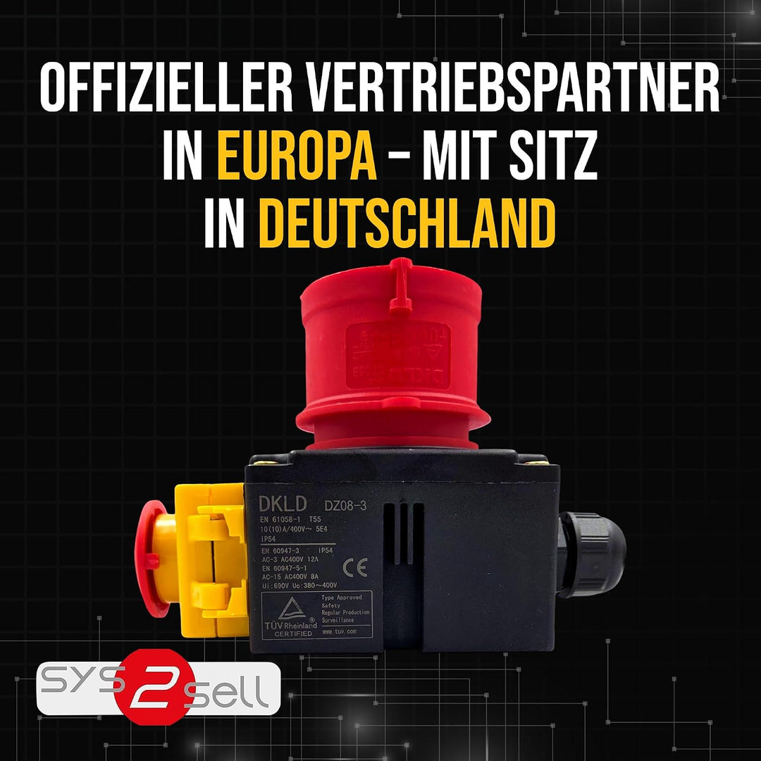 Schalter- Stecker Kombination DZ08-3 400V mit Phasenwender und U-Auslösung -Baugleich KEDU KOA7