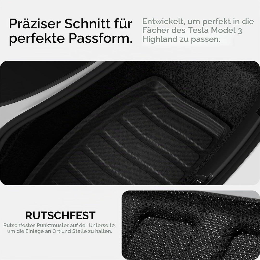 Spigen Tesla Model 3 Highland (2024~) Hintere Kofferraummatte für Aufbewahrung, Stossfestes XPE-Mate