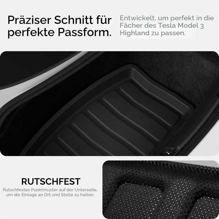 Spigen Tesla Model 3 Highland (2024~) Hintere Kofferraummatte für Aufbewahrung, Stossfestes XPE-Mate