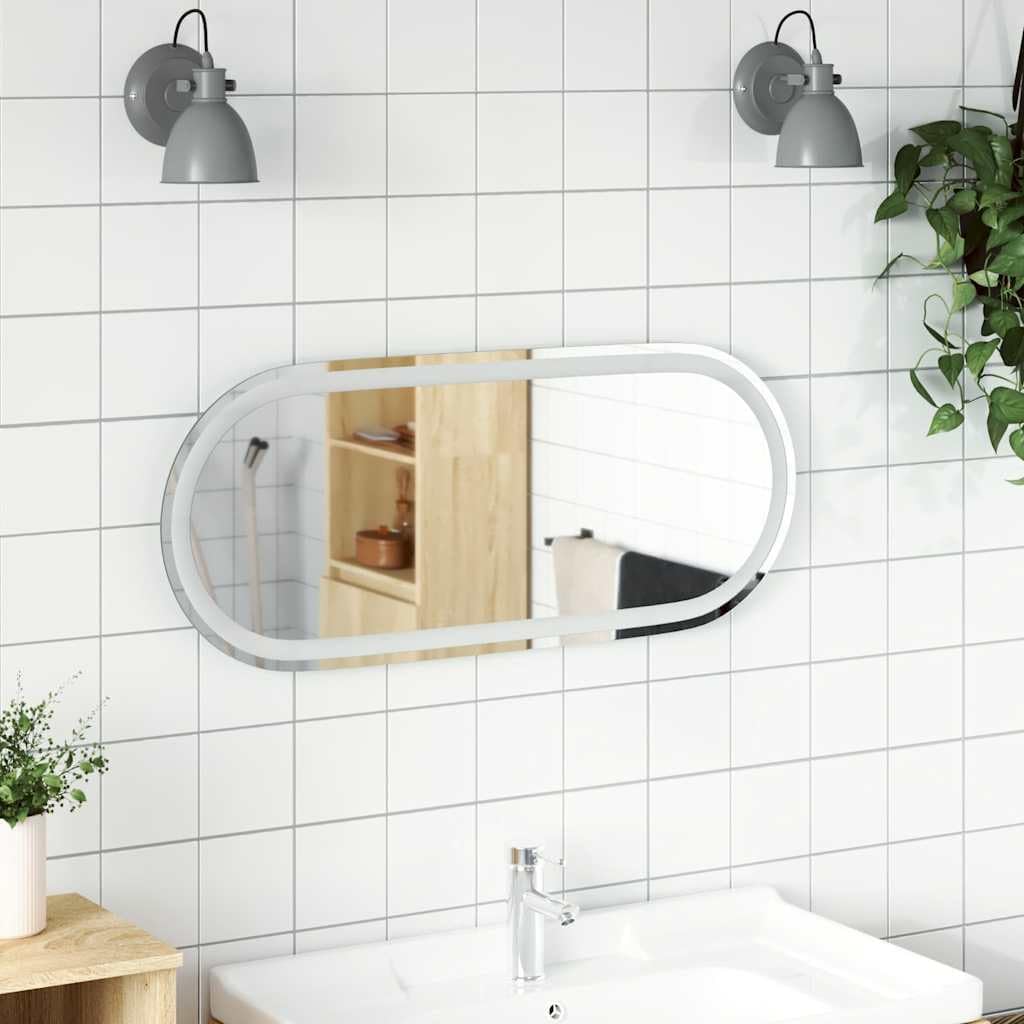 vidaXL LED Badspiegel, Spiegel für Badezimmer, Badezimmerspiegel Wandmontage mit 1 Haken, Wandspiege