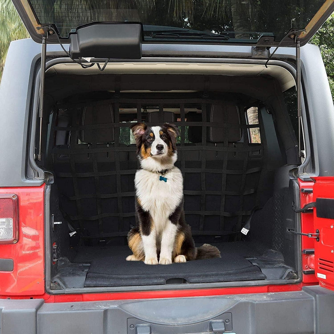 Haustiernetz, Fahrzeug-Sicherheitsnetz, Hundebarriere für Jeep Wrangler JK JL 4-Türer 2007-2025, pas