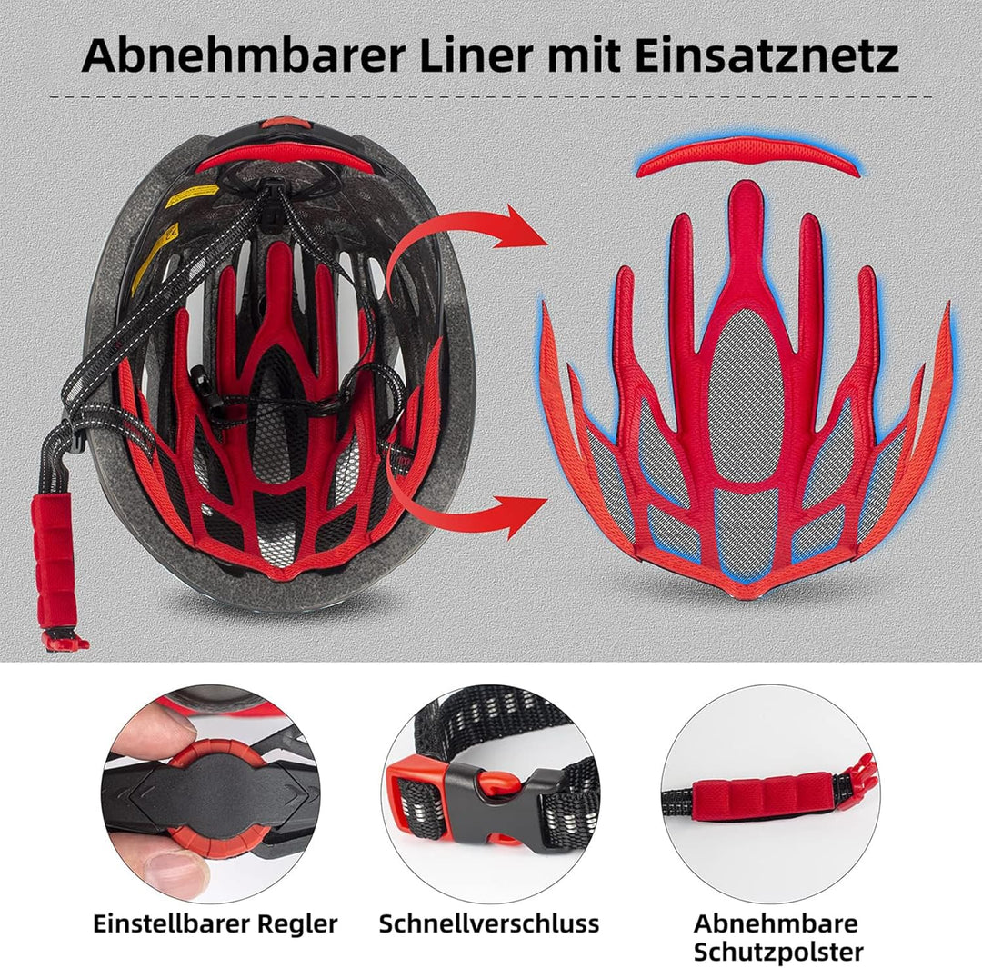 Shinmax Fahrradhelm Herren Damen Fahrradhelm mit Visier Magnetische Abnehmbarer Schutzbrille Fahrrad