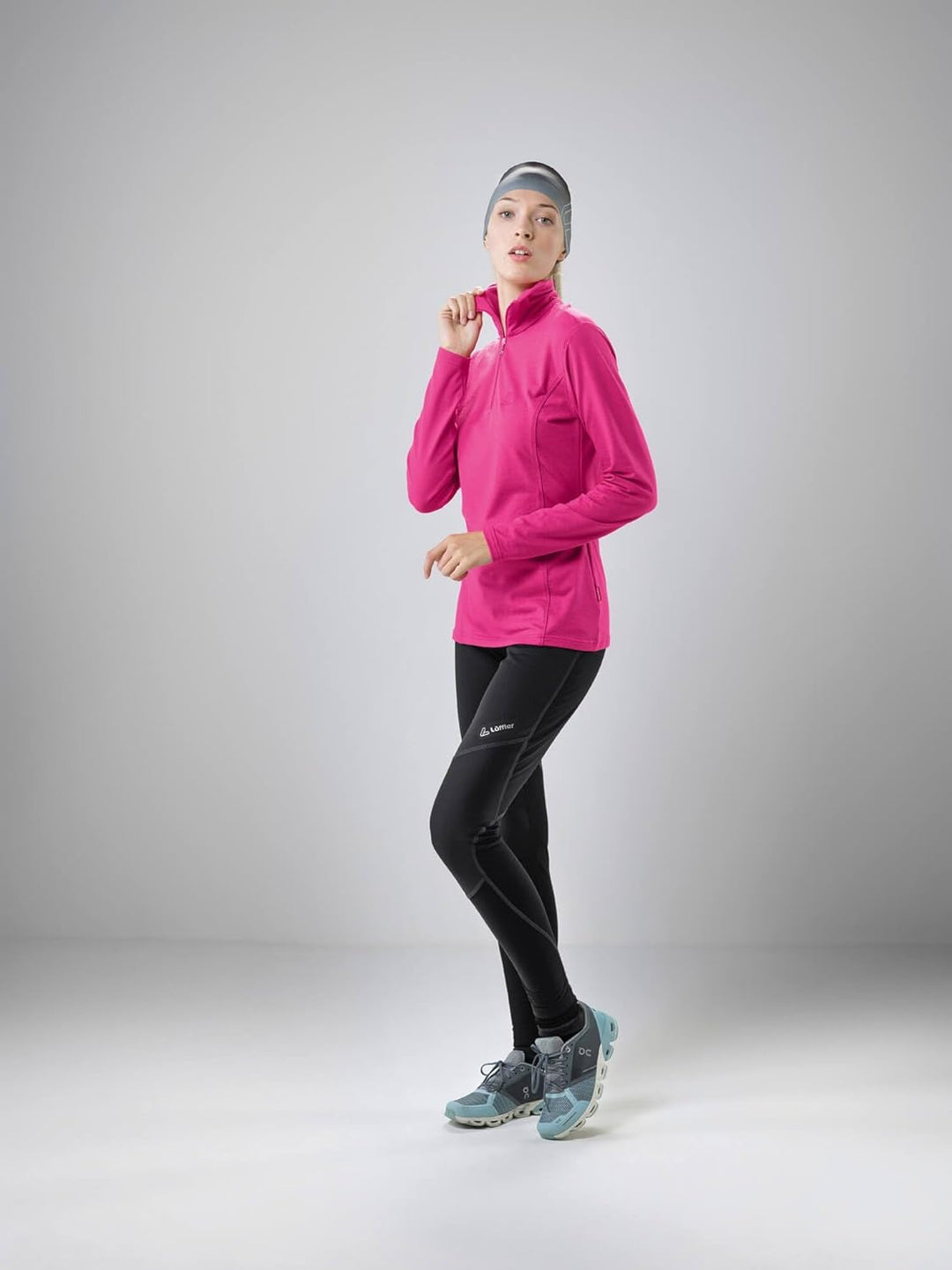 Löffler Damen Pulli DA Transtex Zip Rolli Basic 44 Schwarz, 44 Schwarz